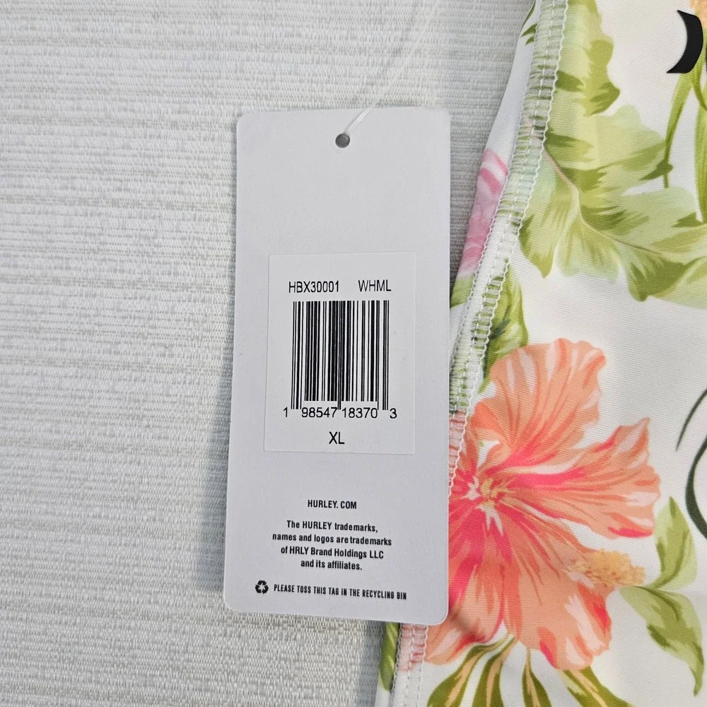 Hurley Womens Rash Guard and Swim Shorts Set Floral UPF 50 sz XL beach vacation - Picture 6 of 15